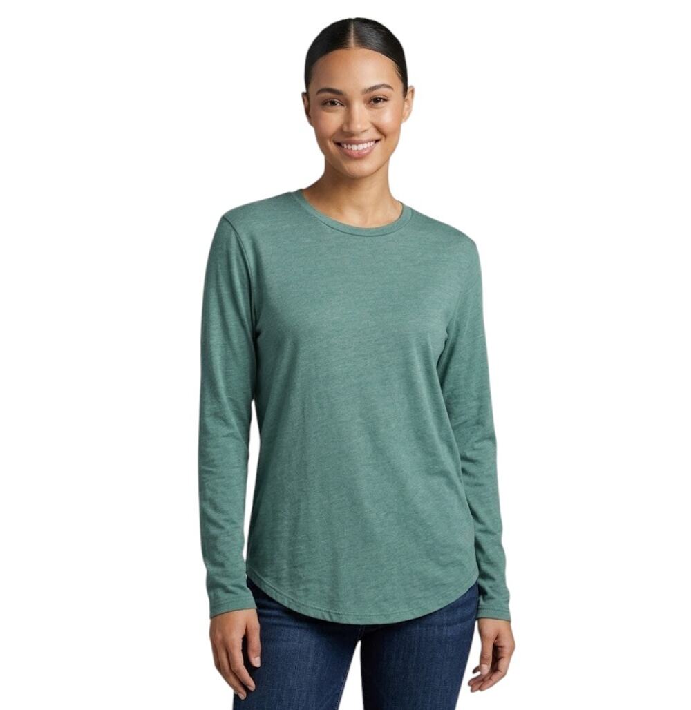 Good Life Crewneck Top Long Sleeve Curved Hem Relaxed Women XXL NWT